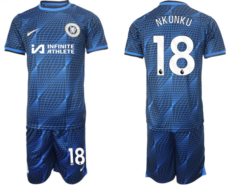 Men 2023-2024 Club Chelsea away blue 18 Soccer Jersey